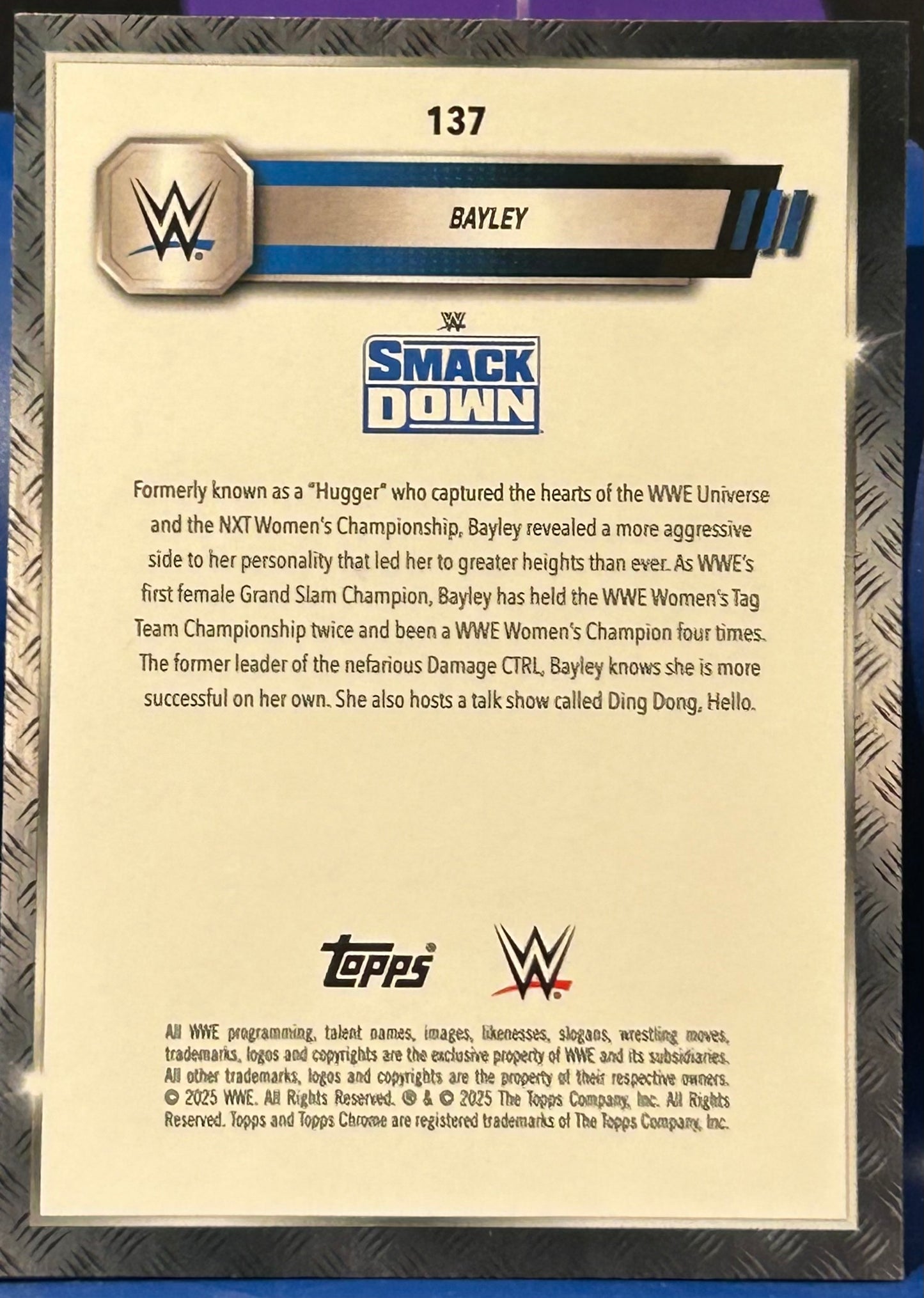 * Bayley 2025 WWE Topps Chrome Black & Green REFRACTOR Card