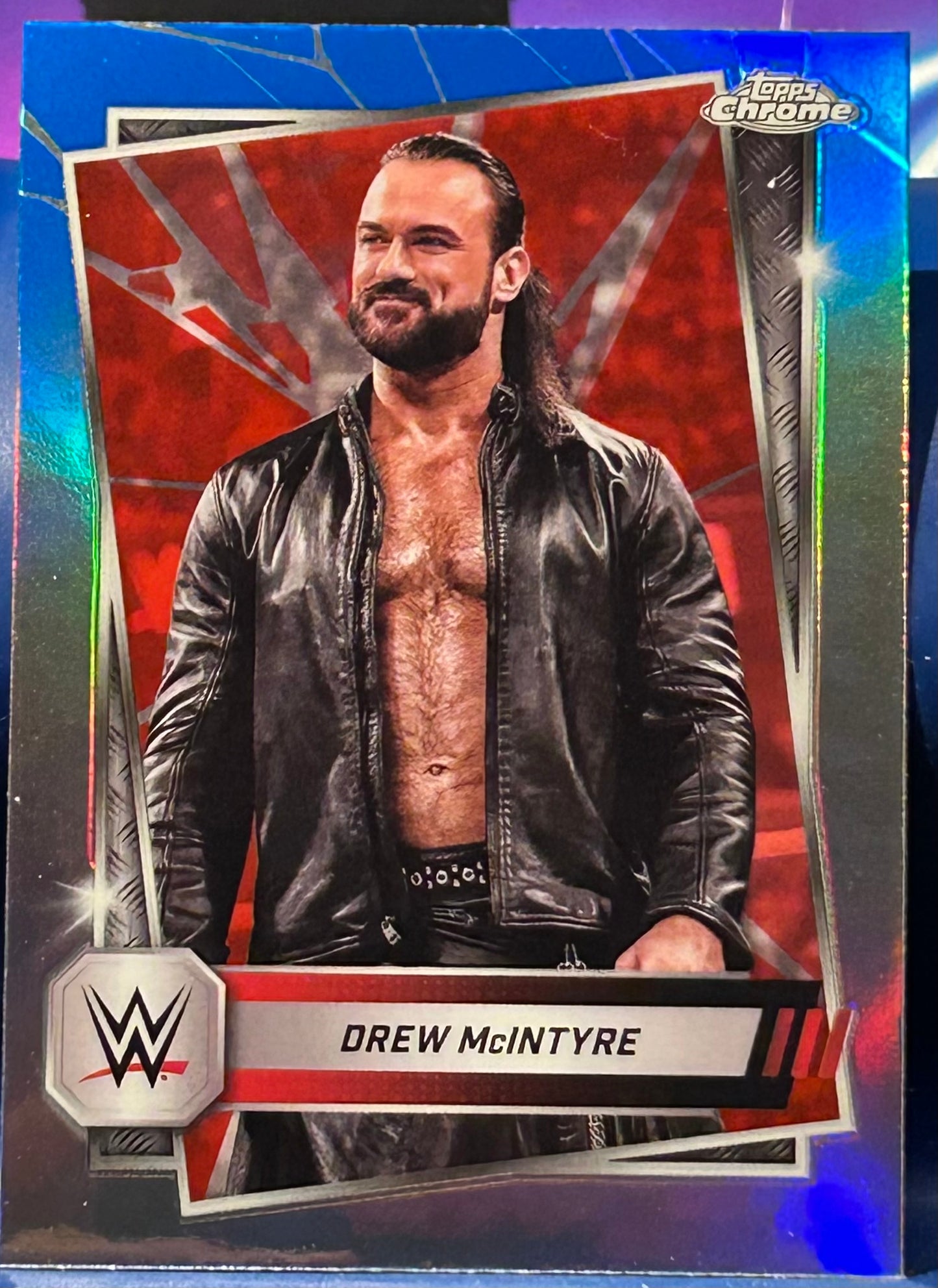 * Drew McIntyre 2025 WWE Topps Chrome RED & BLUE Refractor Card