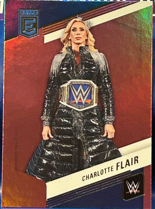* Charlotte Flair 2023 WWE Panini Donruss Elite PINK PARALLEL Card