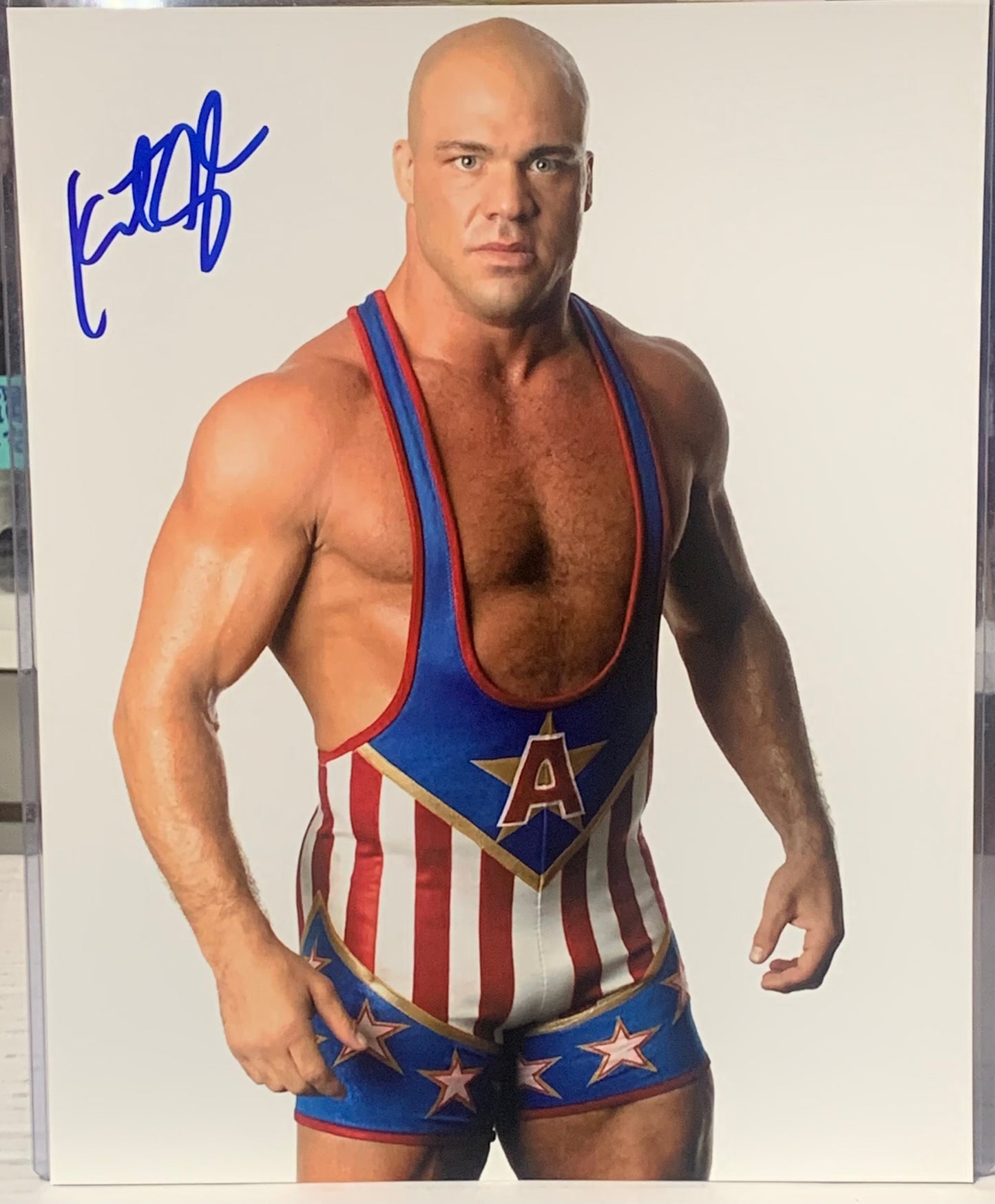 Kurt Angle Signed 8x10 Color Photo (Comes w/COA)