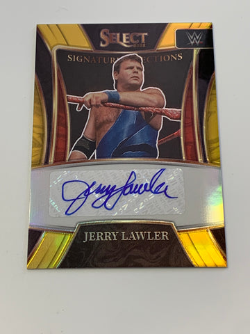 Jerry “The King” Lawler 2022 WWE Select Prizm Gold Auto Card #/10