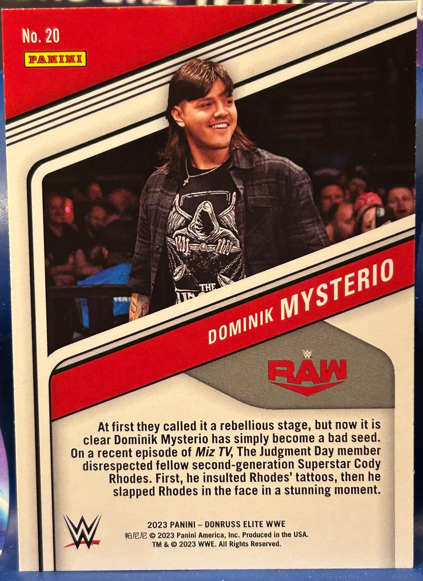 * Dominik Mysterio 2023 WWE Donruss Elite GREEN PARALLEL Card