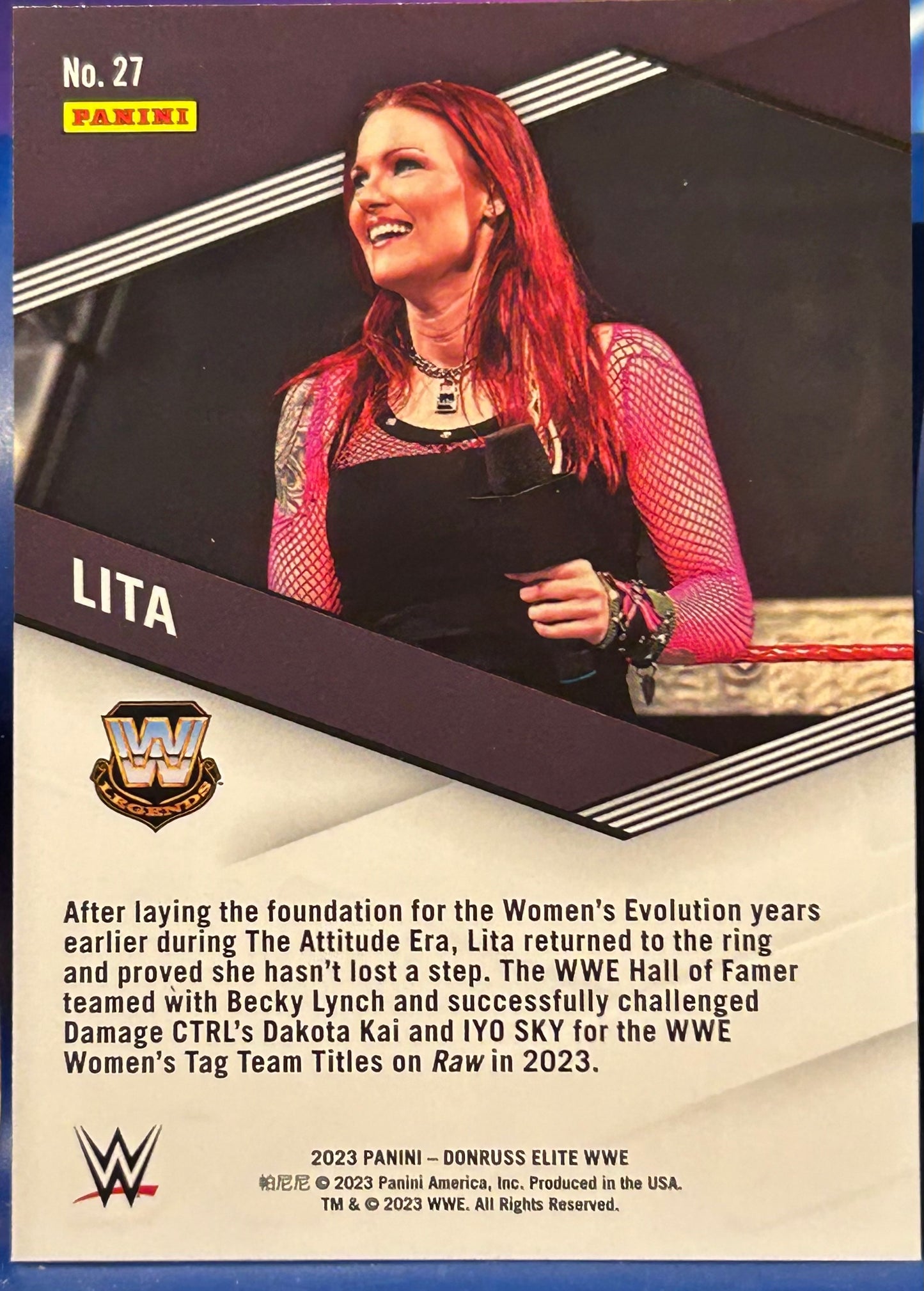* Lita 2023 WWE Panini Donruss Elite SPELLBOUND “A” Insert Card