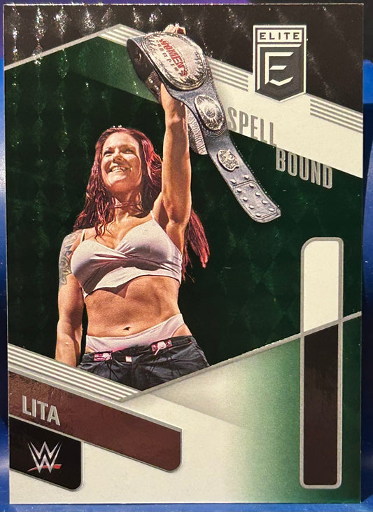 * Lita 2023 WWE Panini Donruss Elite SPELLBOUND “I” Green Parallel Card