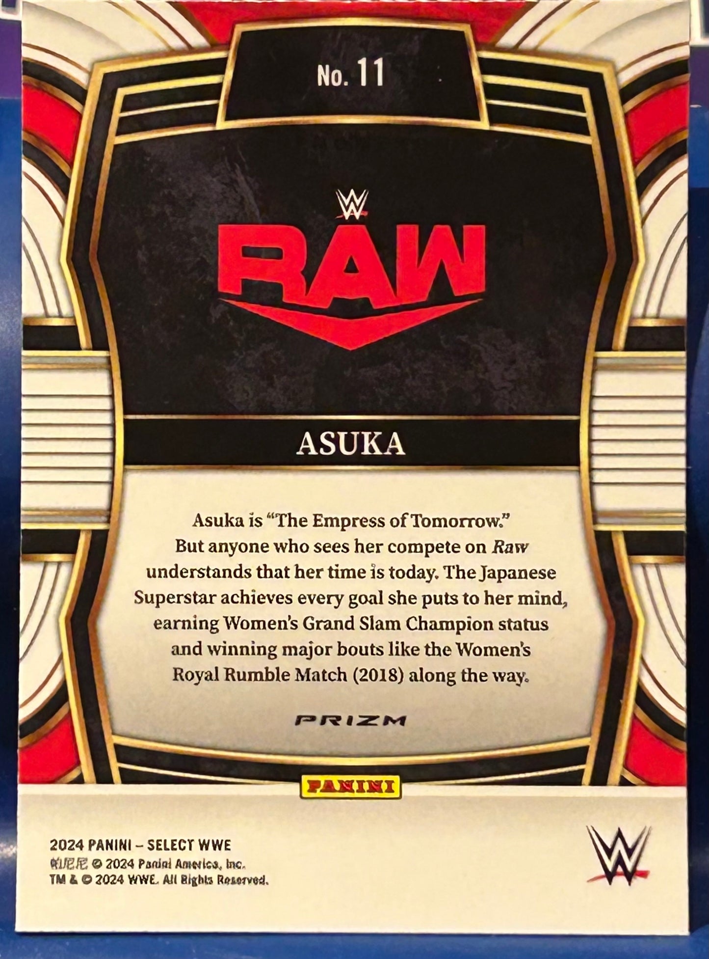 * Asuka 2024 WWE Panini Select Prizm Silver Refractor Card