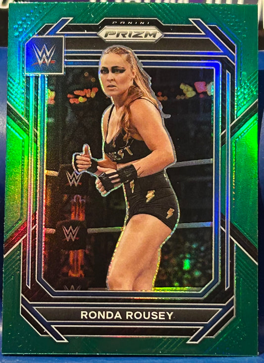 * Ronda Rousey 2023 WWE Panini Prizm GREEN REFRACTOR Card