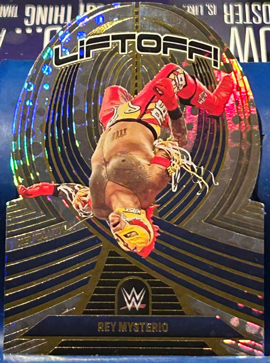* Rey Mysterio 2023 WWE Panini Revolution “LIFTOFF” Die-cut Insert Card