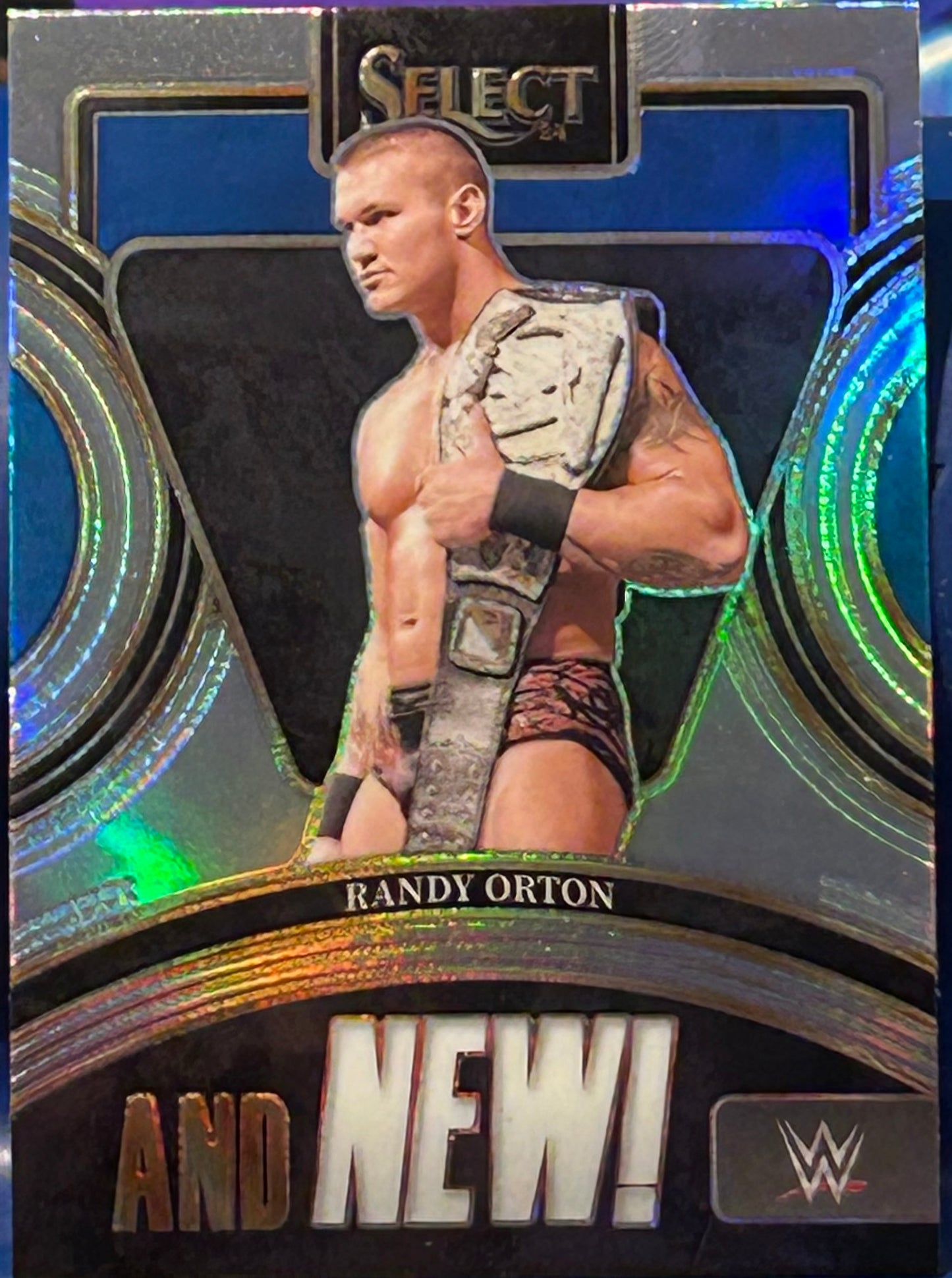 * Randy Orton 2024 WWE Panini Select “And New” Silver Prizm Refractor Card