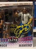 The Rock & Mankind WWE Elite SIGNED BY MANKIND (Comes w/COA)