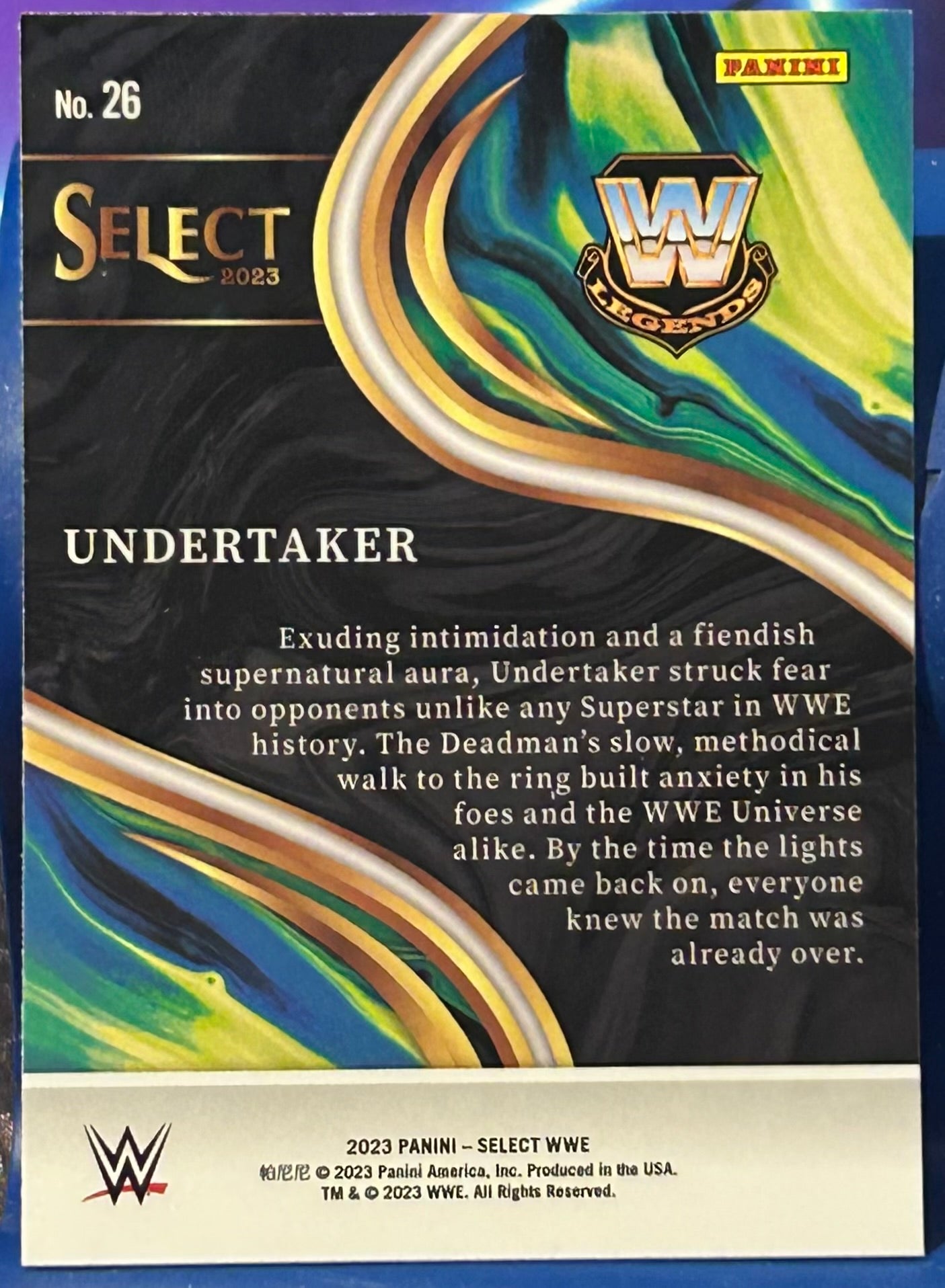 * The Undertaker 2023 WWE Panini Select “Sensations” Insert Card