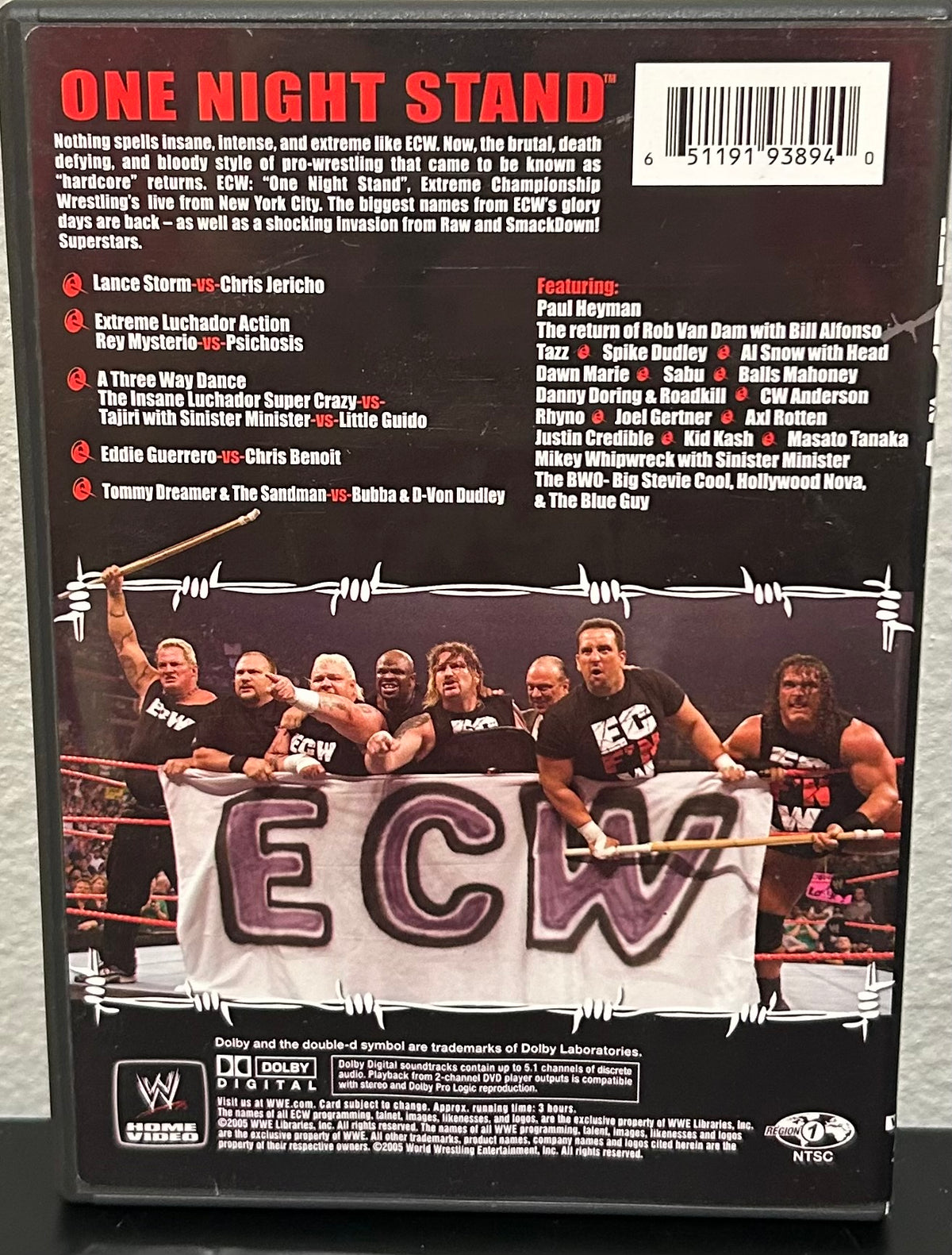 + ECW DVD “ECW One Night Stand 6/12/05” Hammerstein Ballroom NYC