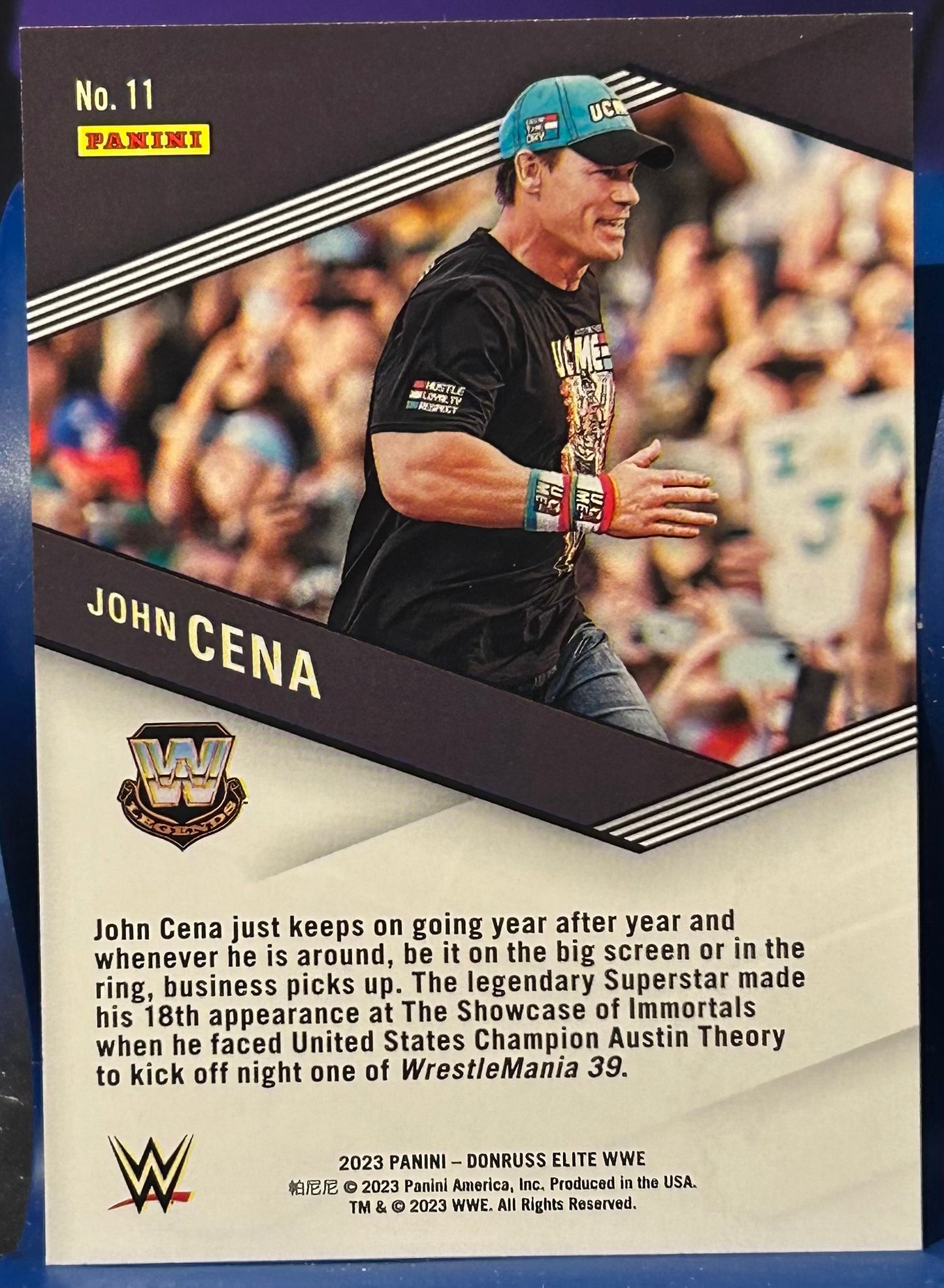 * John Cena 2023 WWE Panini Donruss Elite SPELLBOUND “J” Insert Card