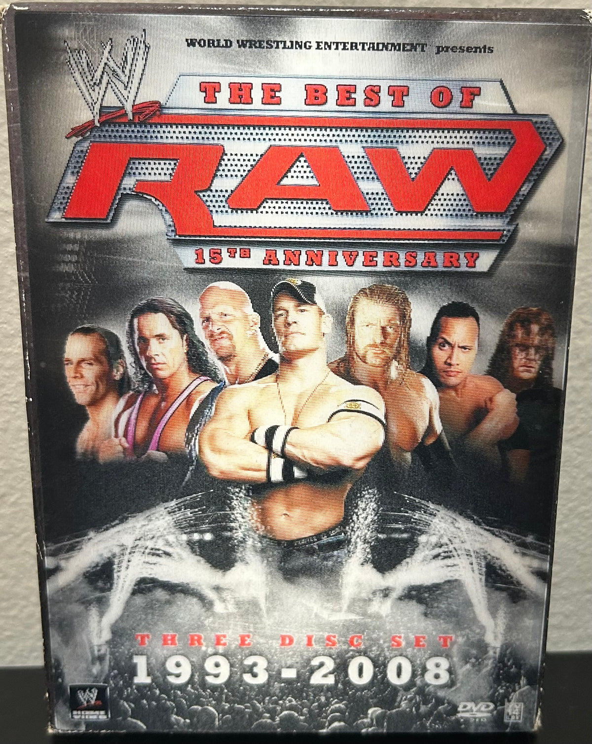 + WWE DVD “The Best of RAW ,15th Anniversary & The Best of Smackdown,10th Anniversary DVD’s” (Both sets are 3-Disc Sets, 6 Discs Total)