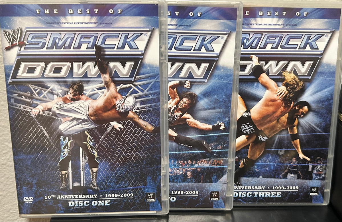+ WWE DVD “The Best of RAW ,15th Anniversary & The Best of Smackdown,10th Anniversary DVD’s” (Both sets are 3-Disc Sets, 6 Discs Total)