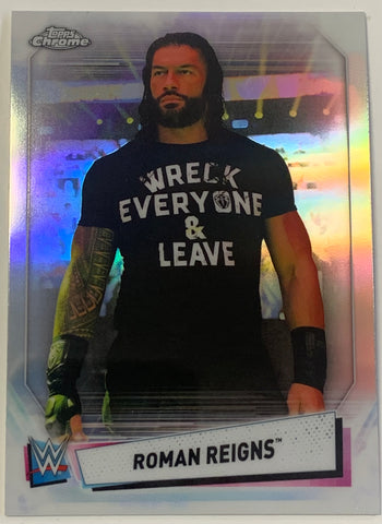 Roman Reigns 2021 WWE Topps Chrome REFRACTOR Card (The Tribal Chief)