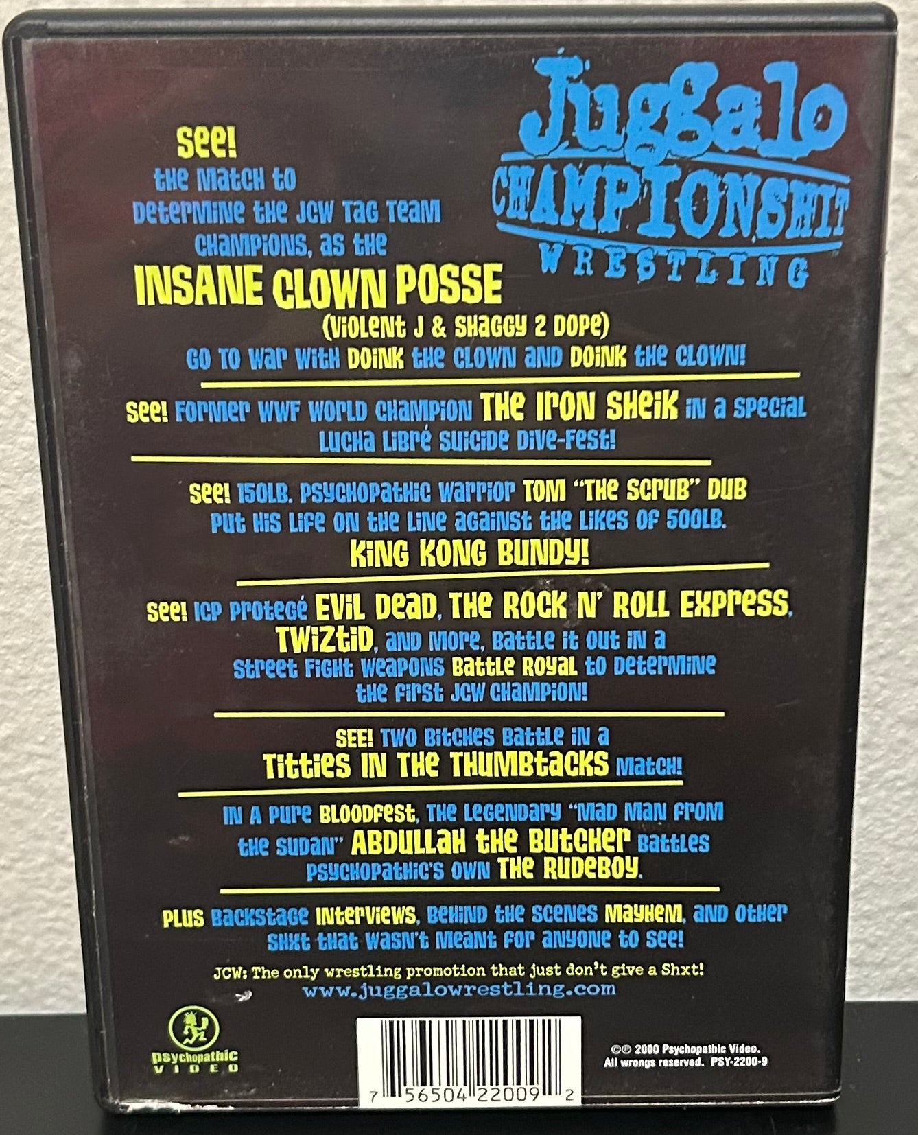 JCW DVD “Juggalo Championshit Wrestling Vol 1” (Iron Sheki, King