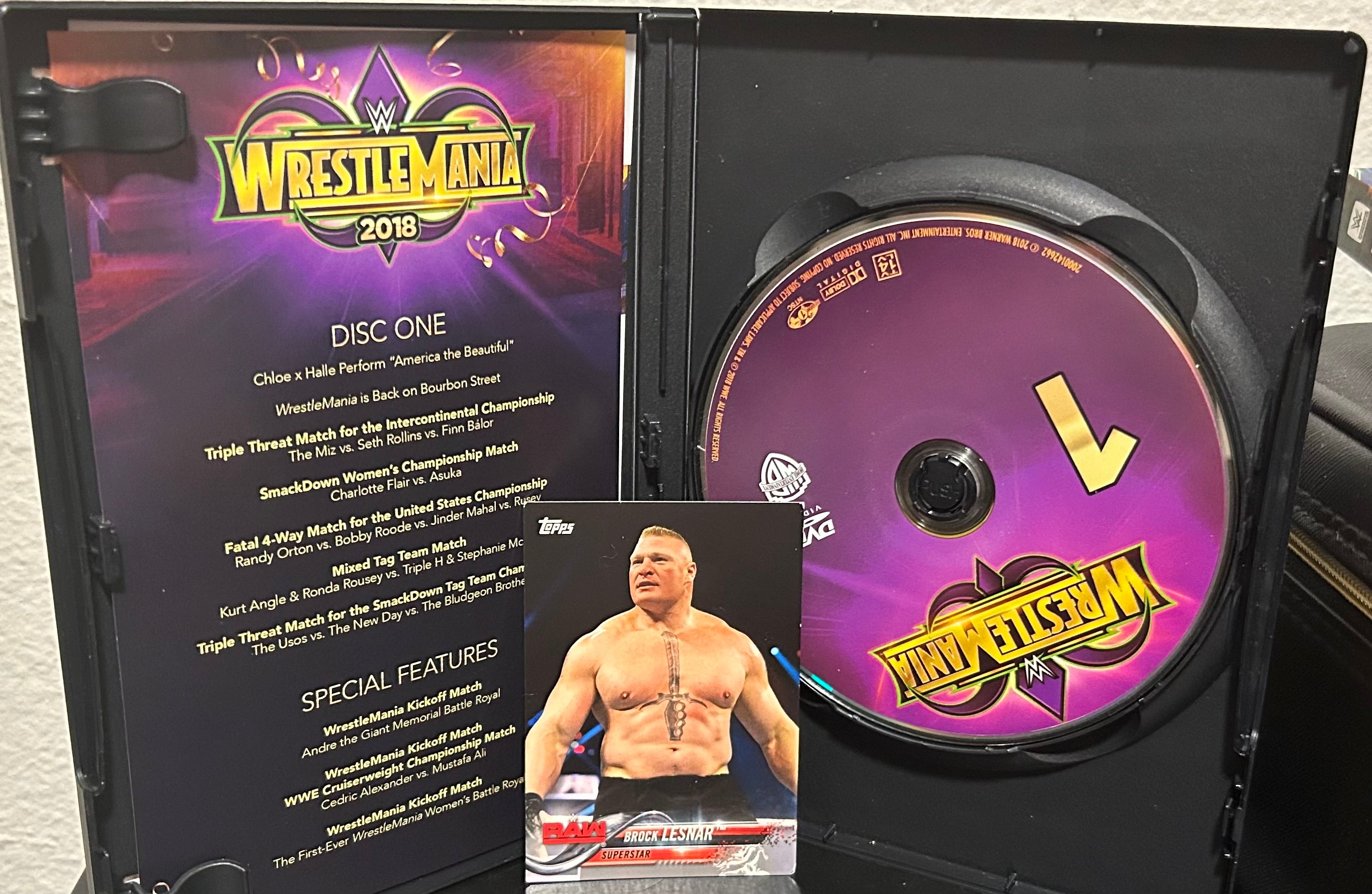 WWE DVD “Wrestlemania 34” (3-Disc Set) Comes with a Brock Lesnar