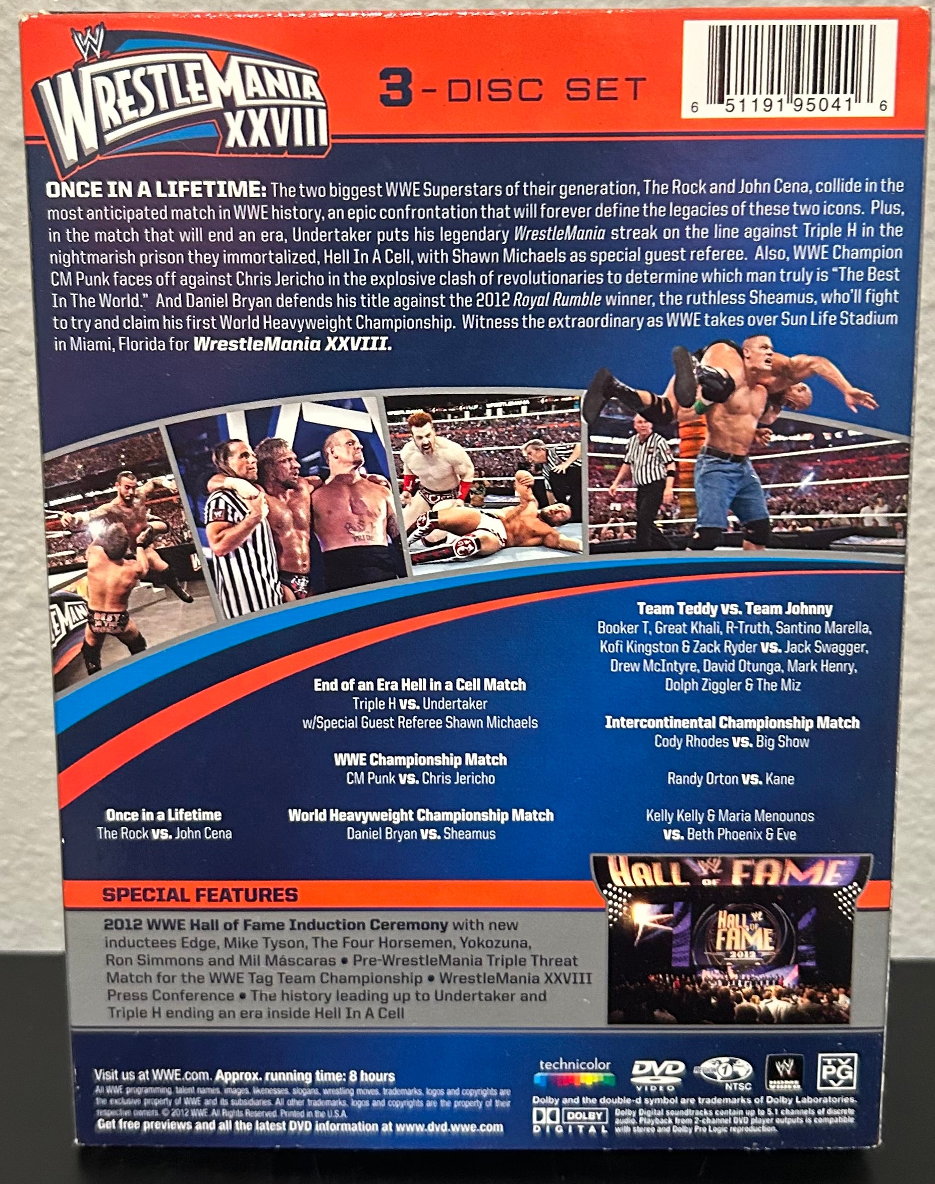 WWE DVD “Wrestlemania 28” (3-Disc Set) Includes HOF Ceremony – The