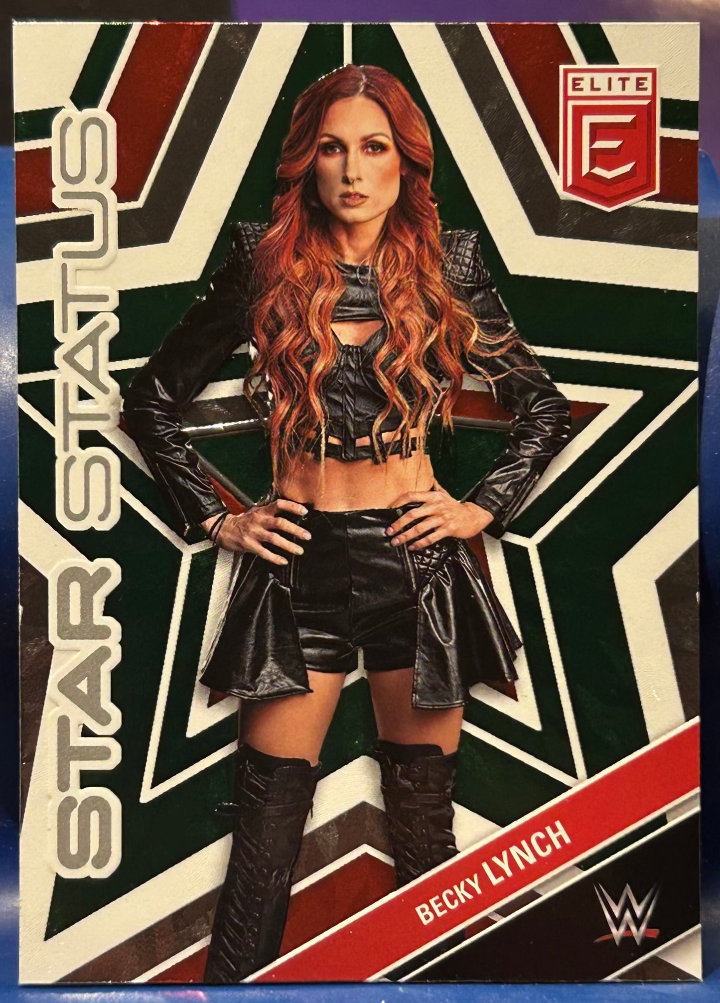 * Becky Lynch 2023 WWE Panini Donruss Elite “STAR STATUS” Green Parallel Insert Card
