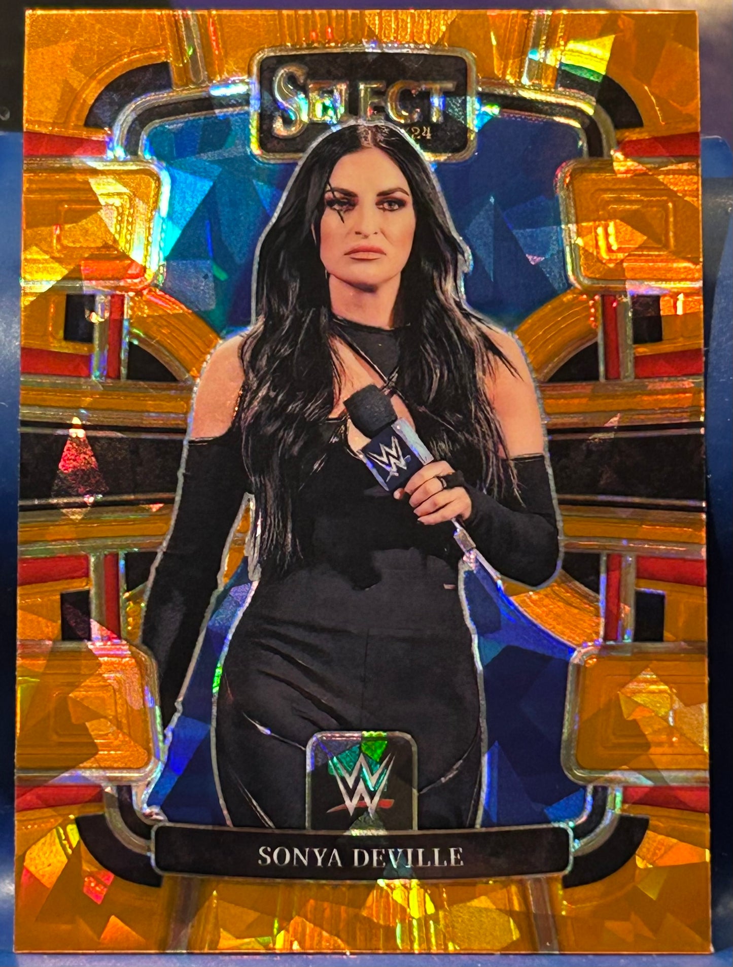 * Sonya Deville 2024 WWE Panini Select Orange Cracked Ice Prizm Refractor Card