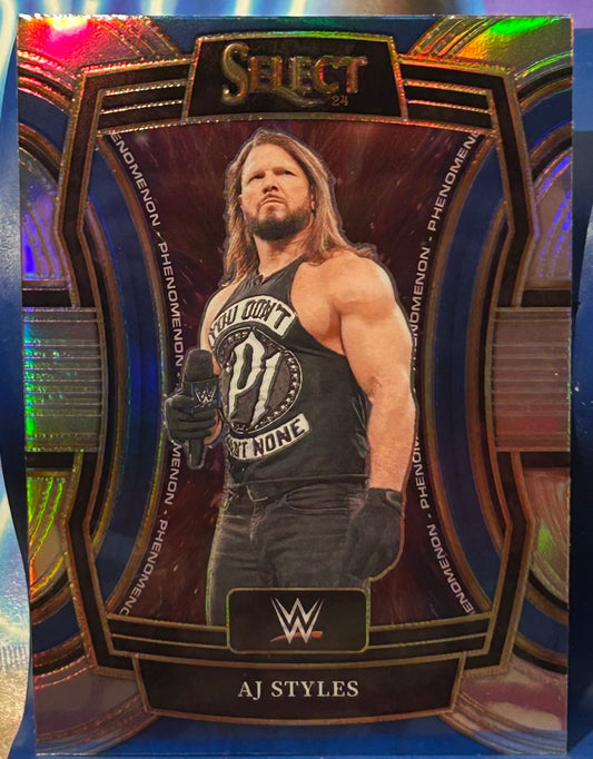 * AJ Styles 2024 WWE Panini Select Silver Prizm Refractor Card