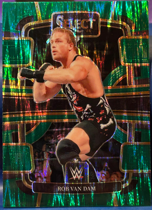 * RVD Rob Van Dam 2024 WWE Panini Select Green Flash Concourse Refractor Card