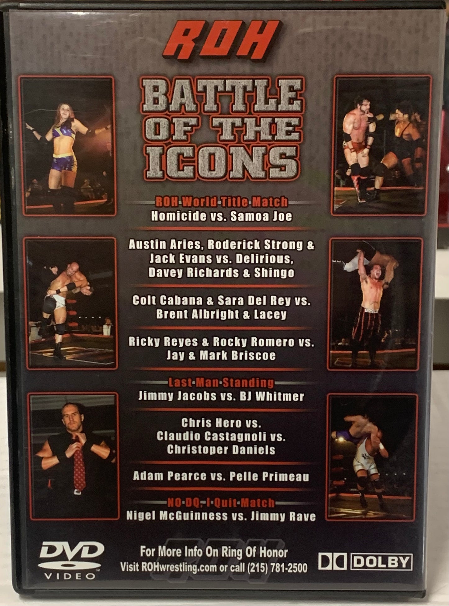 ROH Ring of Honor DVD “Battle of The Icons” 1/27/07 (Samoa Joe, Homicide, Briscoes, Aries & so much more)