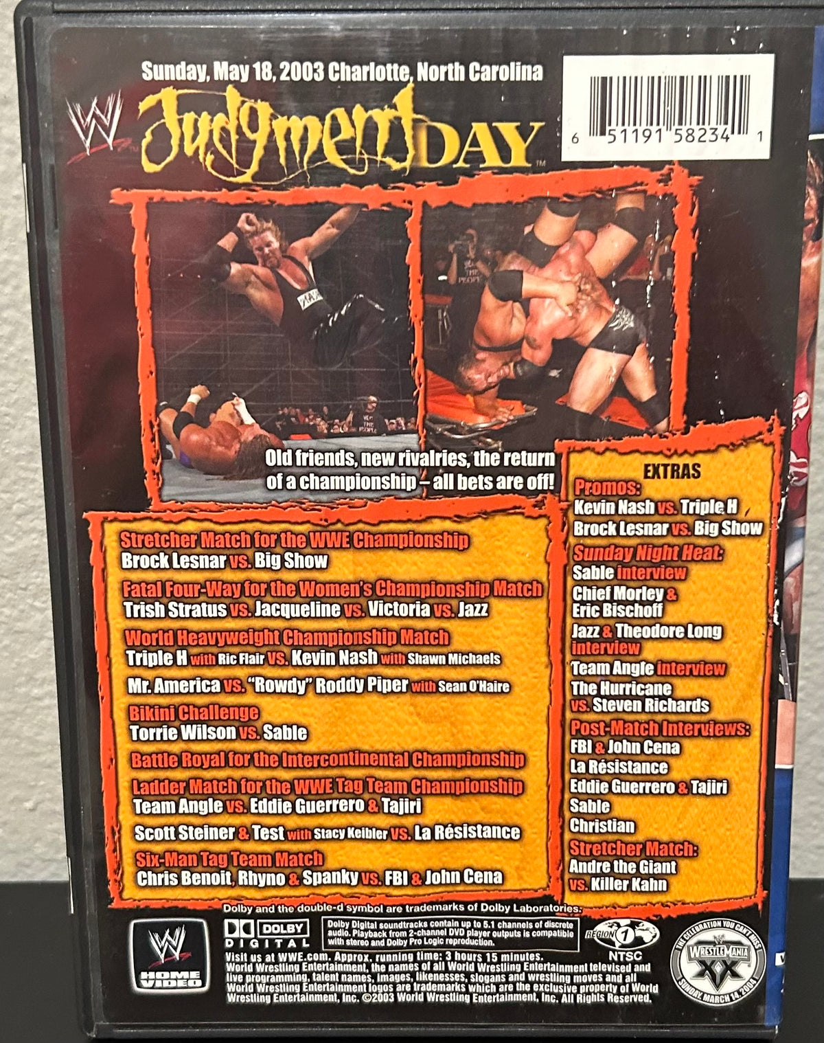 + WWE DVD “Judgement Day 2003” (Brock, Nash, Triple H & so much more)