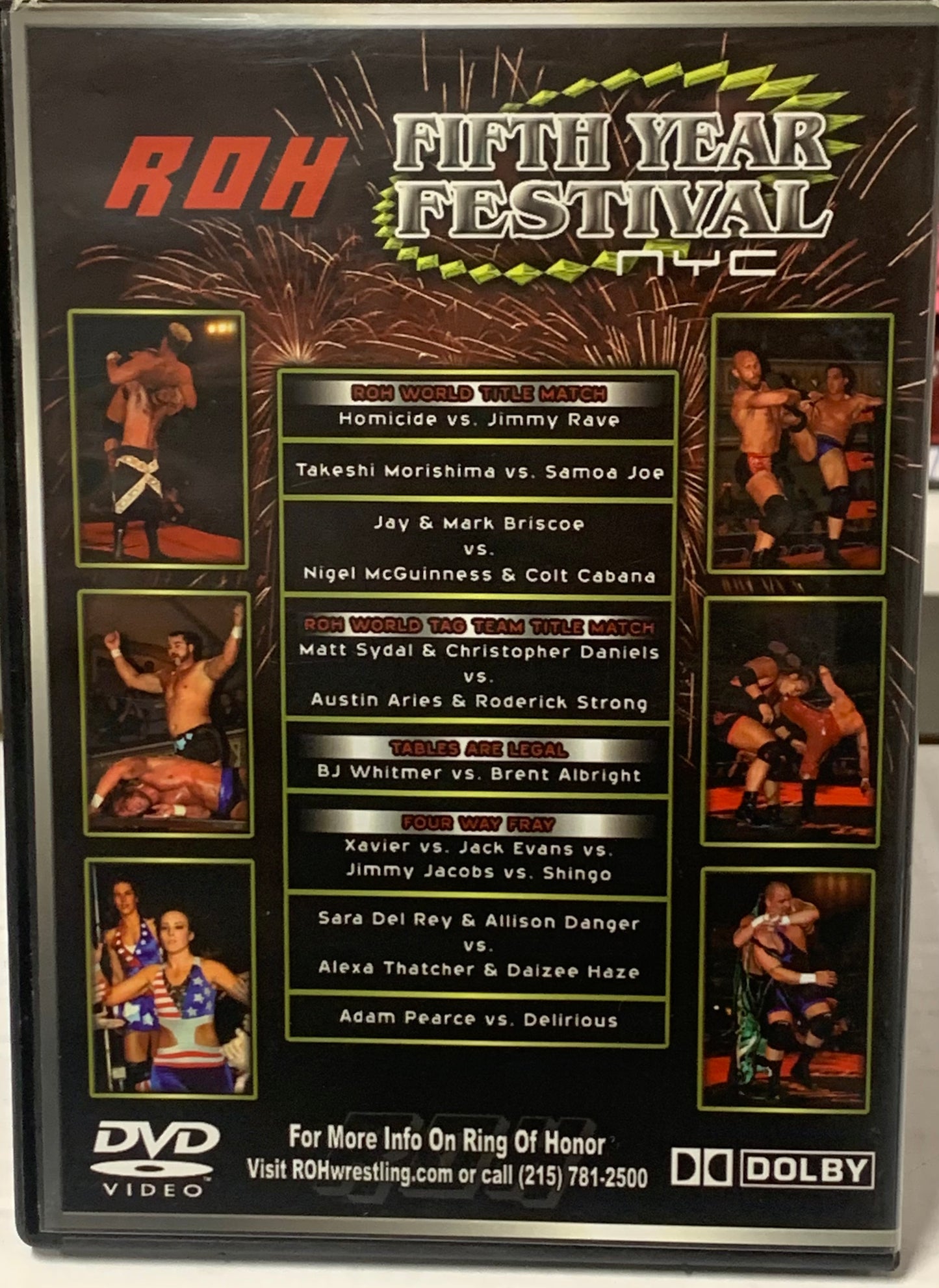 ROH Ring Of Honor DVD “Fifth Year Festival, NYC” 2/16/07 (Samoa Joe, Morishima, Briscoes, Aries & so much more)