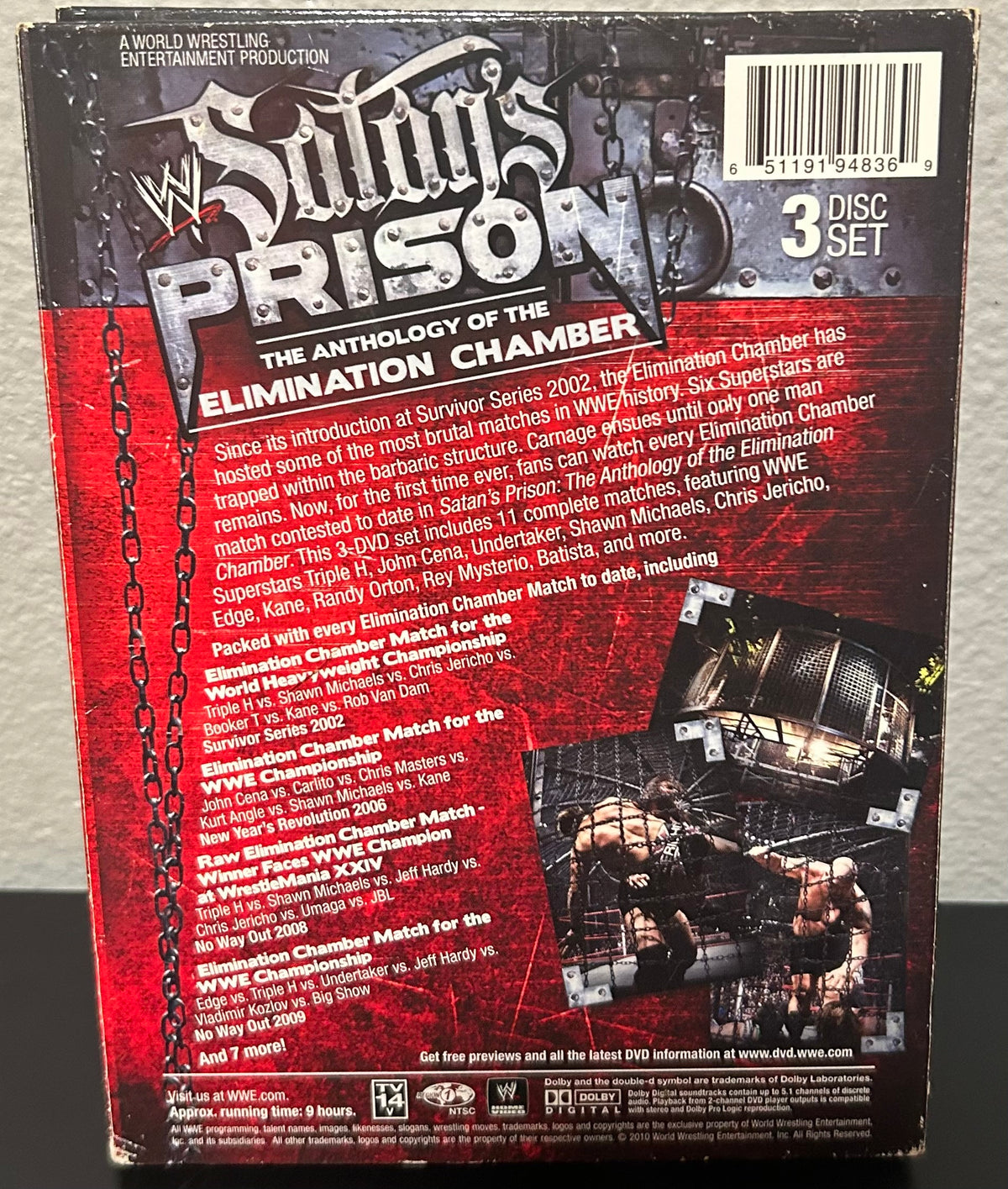 + WWE DVD “Satan’s Prison, The Anthology of The Elimination Chamber” (3-Disc Set)