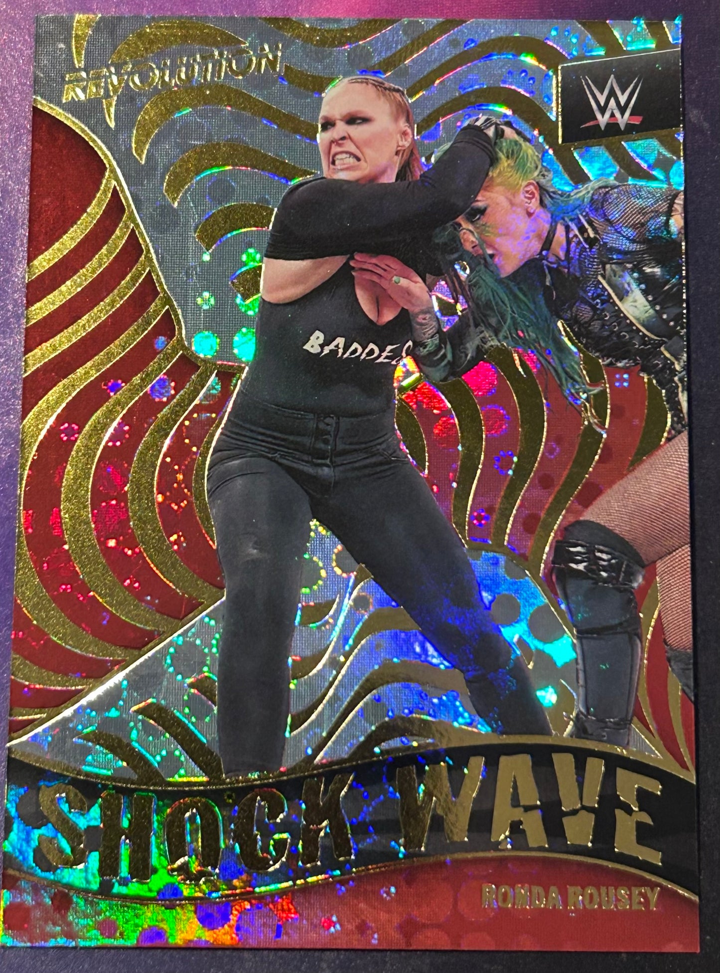 * Ronda Rousey 2022 WWE Panini Revolution “SHOCK WAVE” Insert Card