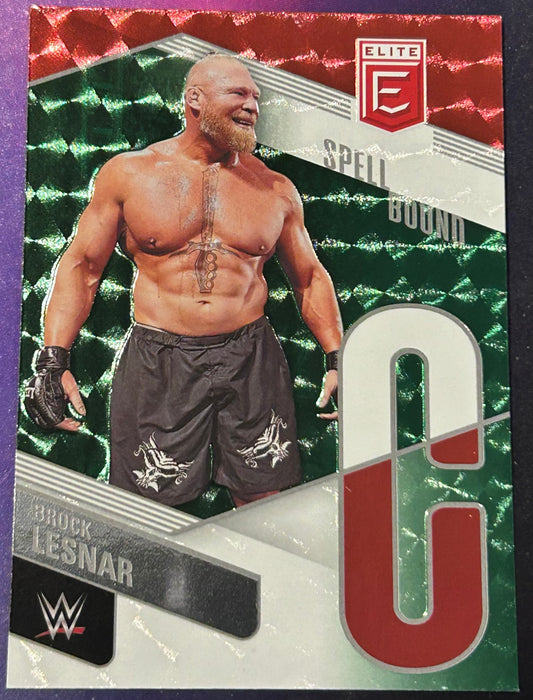 * Brock Lesnar 2023 WWE Panini Donruss Elite SPELLBOUND” “C” Green Parallel Card