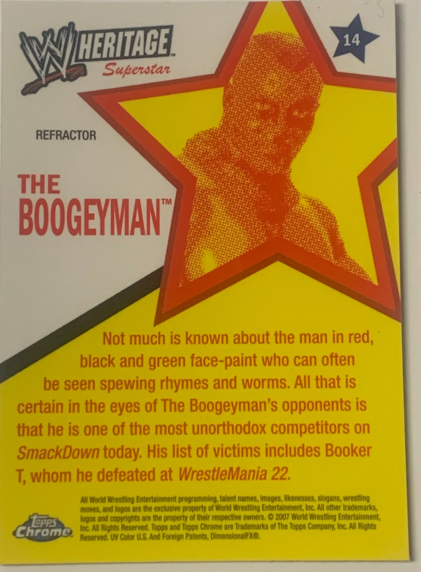 Boogeyman 2007 WWE Topps Chrome Heritage REFRACTOR Card