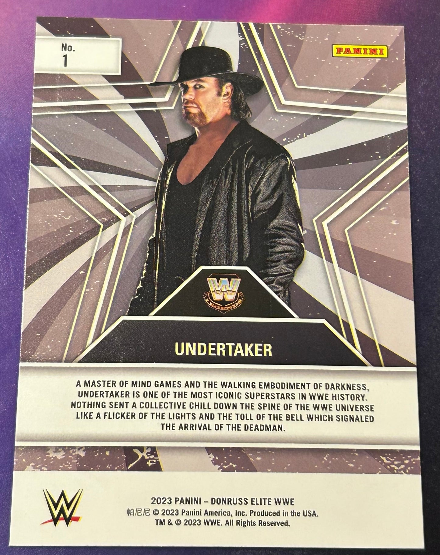 * The Undertaker 2023 WWE Donruss Elite “STAR STATUS” Insert Card