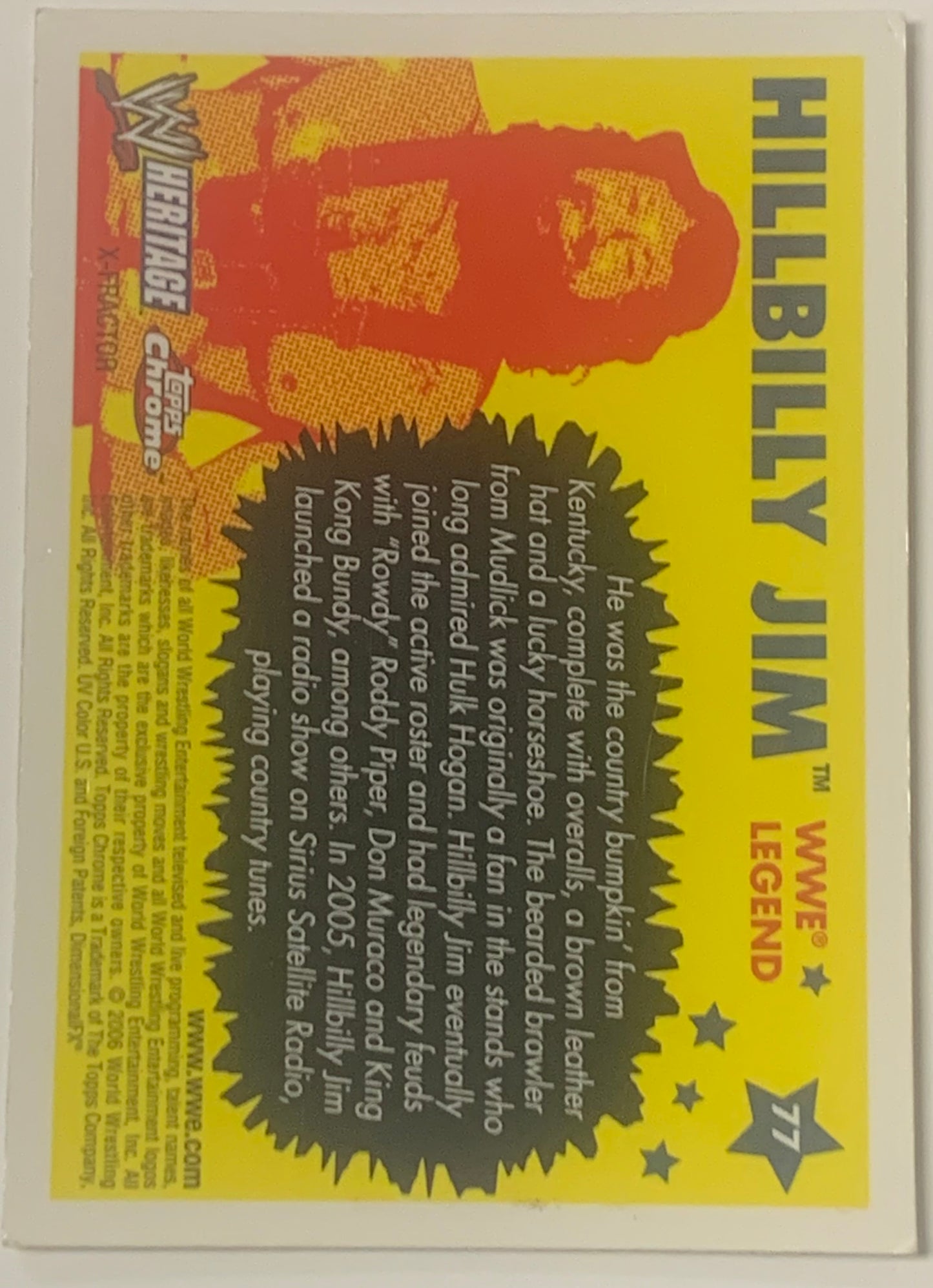 Hillbilly Jim 2006 WWE Topps Chrome Heritage X-Fractor Refractor