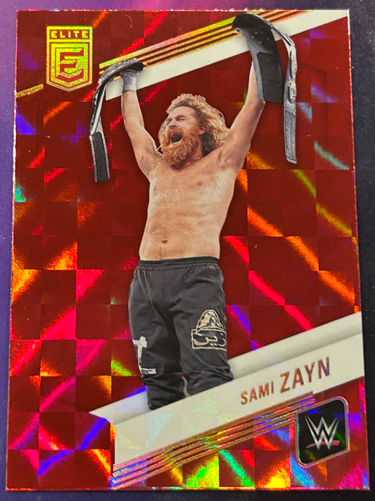 * Sami Zayn 2023 WWE Panini Donruss Elite RED PARALLEL Card