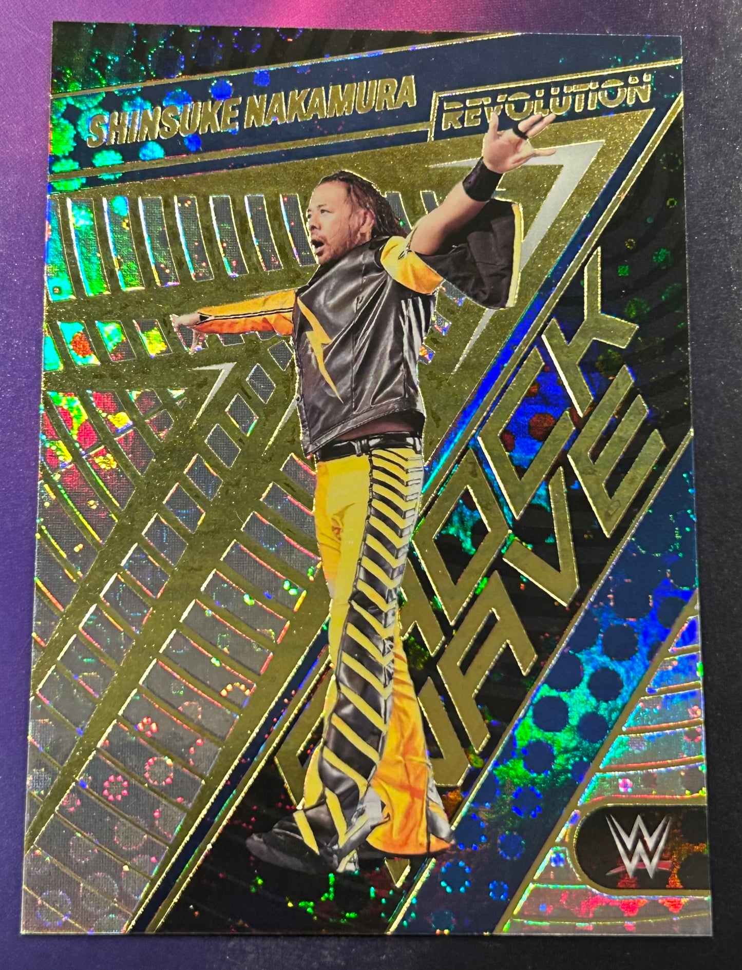 * Shinsuke Nakamura 2023 WWE Panini Revolution “SHOCK WAVE” Insert Card
