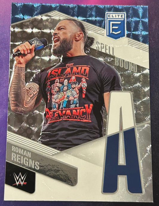 * Roman Reigns 2023 WWE Panini Donruss Elite SPELLBOUND ”A” Insert Card