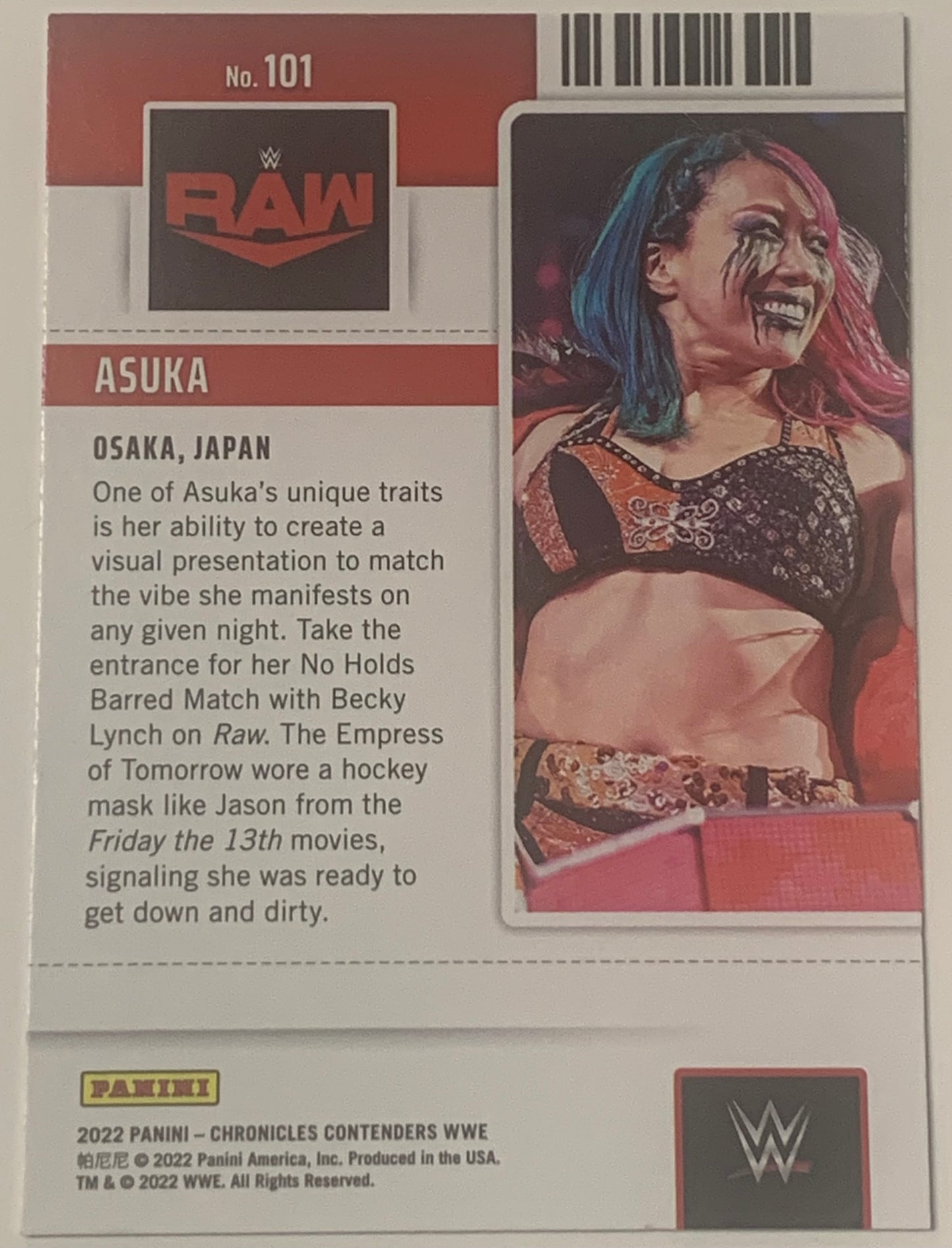 Asuka 2022 WWE panini Chronicles Contenders Card