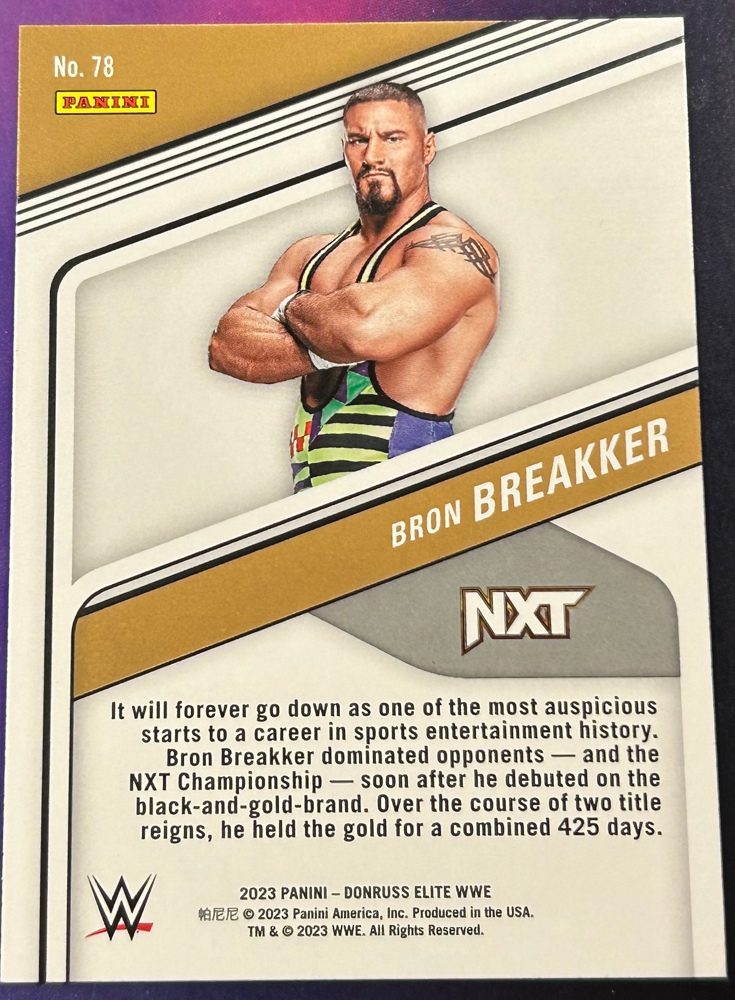 * Bron Breakker 2023 WWE Panini Donruss Elite RED PARALLEL Card