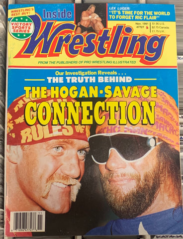 Inside Wrestling Magazine Nov. 1991 Hulk Hogan, Randy Savage