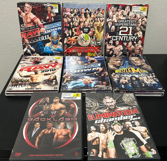 + WWE DVD LOT “Lot of 8 Different Titles, 21 Discs Total)