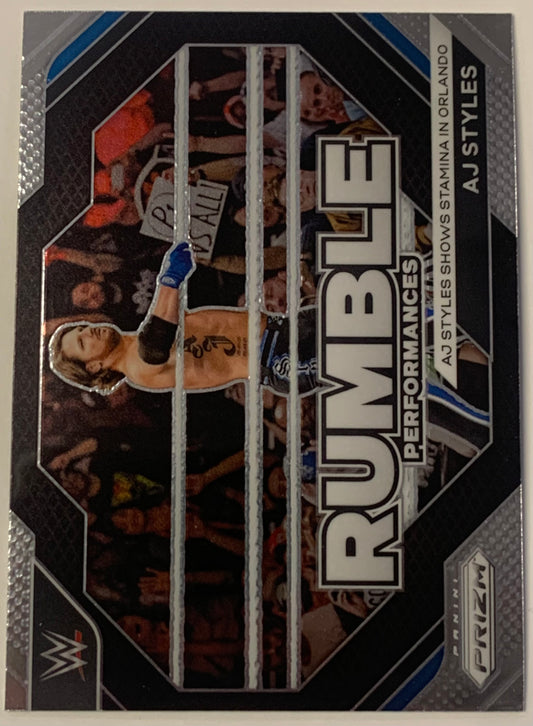 AJ Styles 2024 WWE Panini Prizm “Rumble Performances” Card