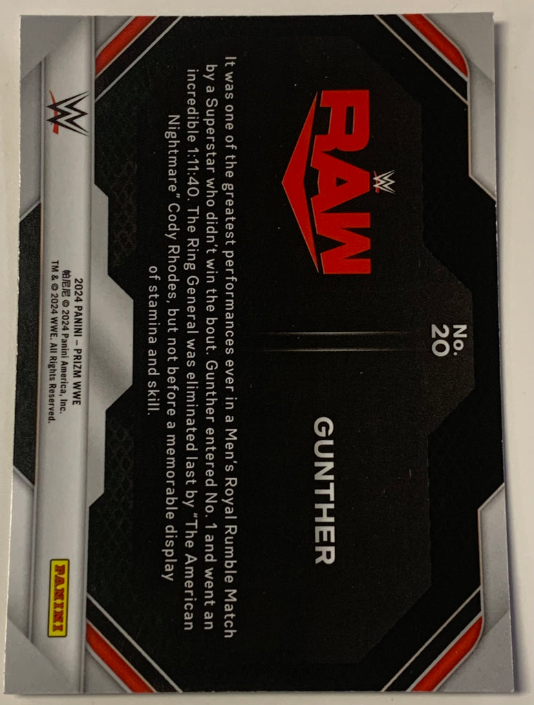 Gunther 2024 WWE Panini Prizm “Rumble Performances” Card The