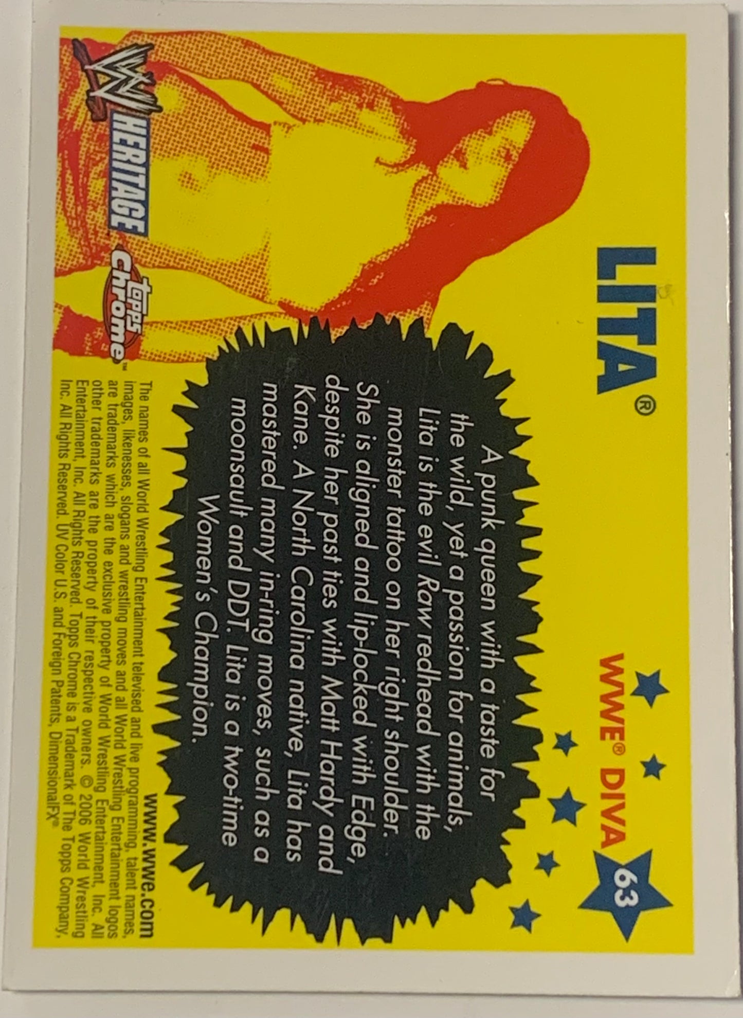 Lita 2006 WWE Topps Chrome Heritage Card