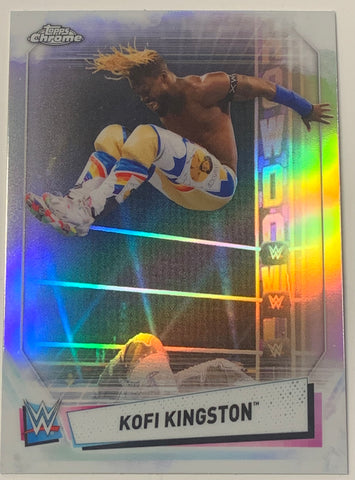 Kofi Kingston 2021 WWE Topps Chrome REFRACTOR Card