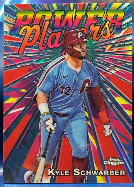 * Kyle Schwarber 2025 Topps Chrome “Power Players” Insert Card (Philadelphia Phillies)