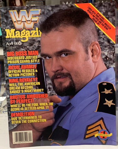 WWF WWE Magazine April 1990 THE BIG BOSSMAN (Hard To Find)