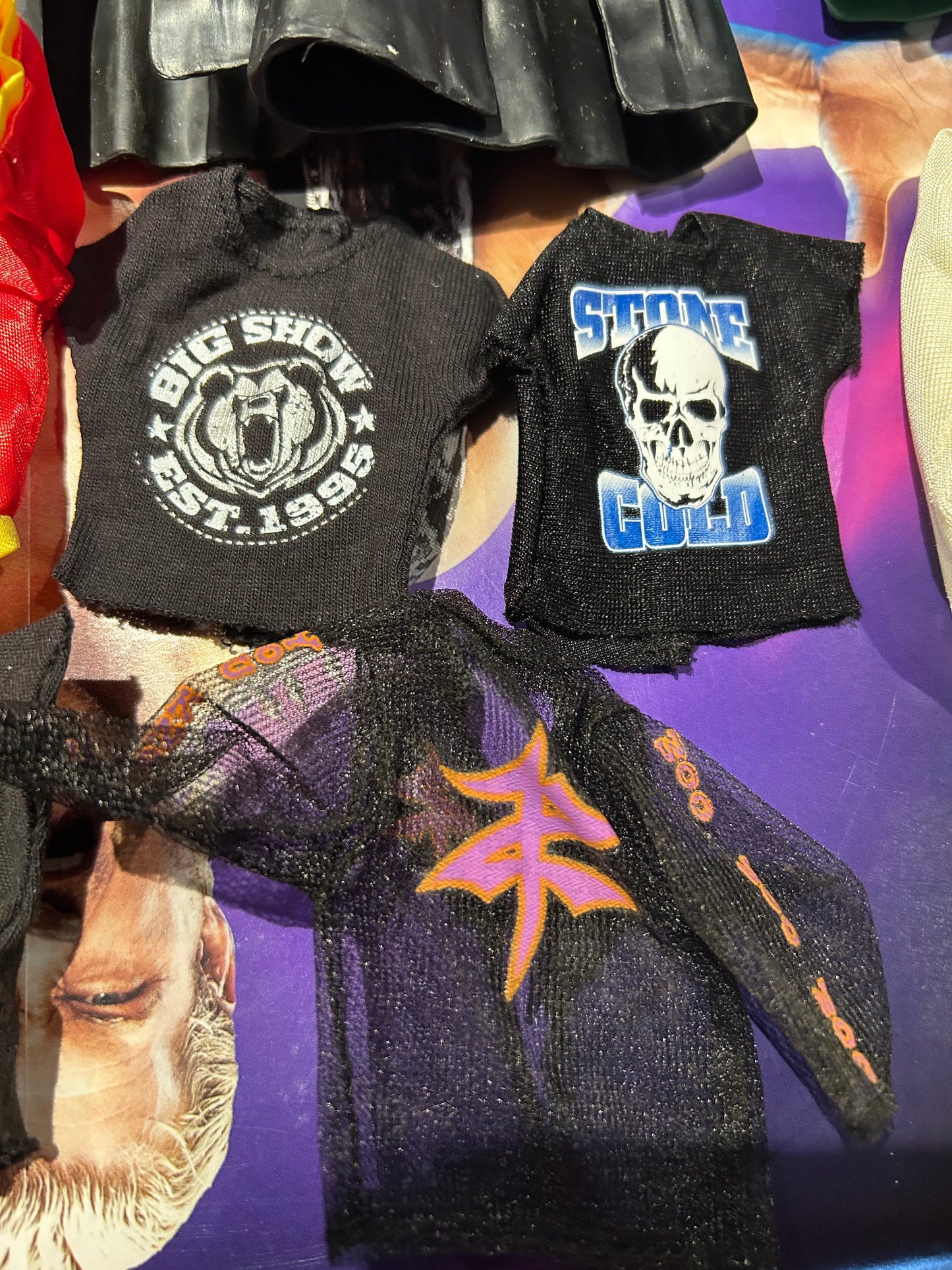 * WWE Figure Clothing Accessories Lot (Robes, Shirts, Jersey, etc)
