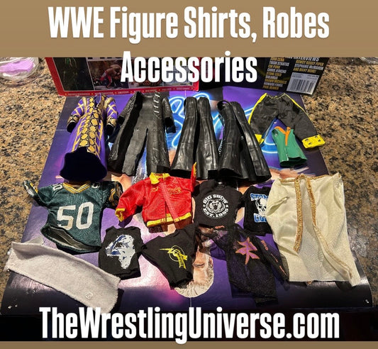 * WWE Figure Clothing Accessories Lot (Robes, Shirts, Jersey, etc)